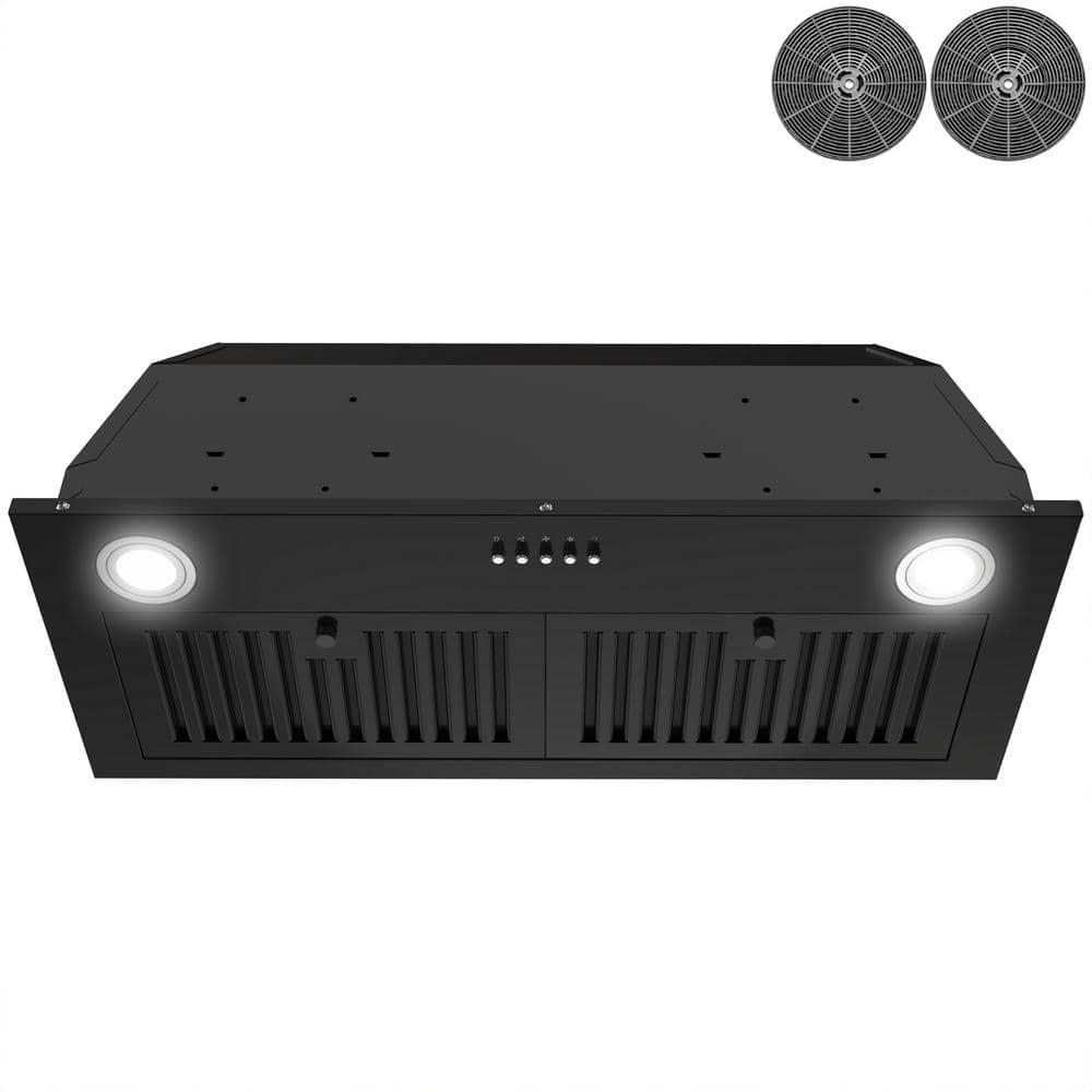 30-Inch Black Stainless Steel Convertible Insert Range Hood