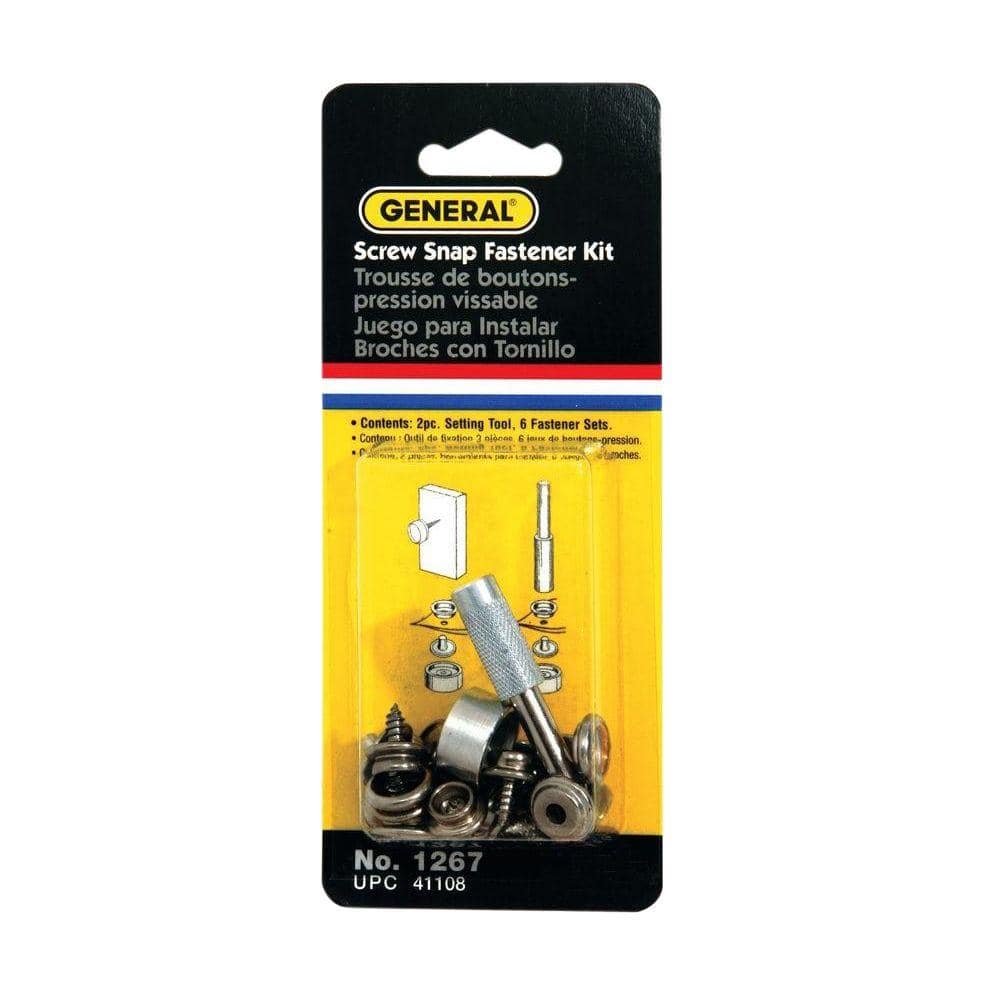 General Tools 1265 Snap Fastener Kit: Screw Snap Fasteners (038728411068-2)