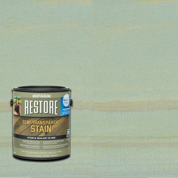 Rust-Oleum Restore 1 gal. Semi-Transparent Stain Blue Sky with NeverWet