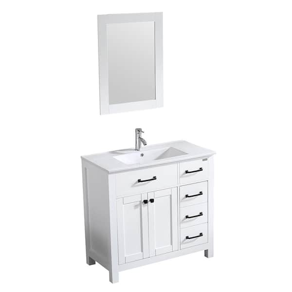 home depot bathroom vanity with sink and mirror