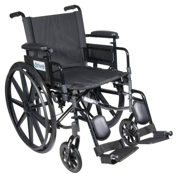 Drive Cirrus IV Lightweight Dual Axle Wheelchair with Adjustable Arms, Detachable Desk Arms, Elevating Leg Rests, 20 in. Seat