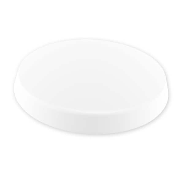E ENERGETIC LIGHTING 15 in. White Round LED Flush Mount with Plastic Shade and No Bulbs Included 1-Pack