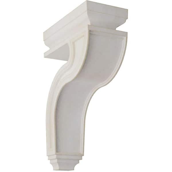 Ekena Millwork 4 in. x 13 in. x 8-1/2 in. Chalk Dust White Hollow Back Wood Vintage Decor Corbel