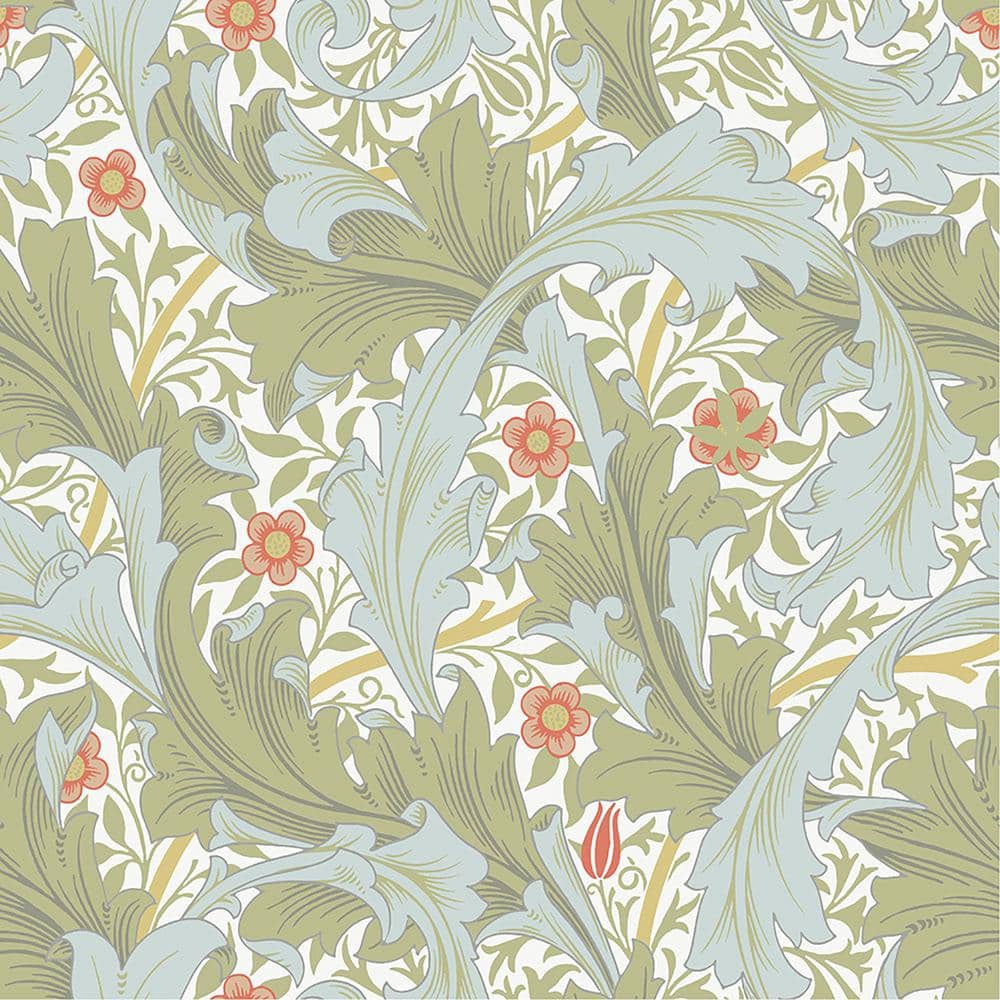Green Granville Leafy Vine Non-Pasted Non Woven Wallpaper Sample price history on PriceWatchPro