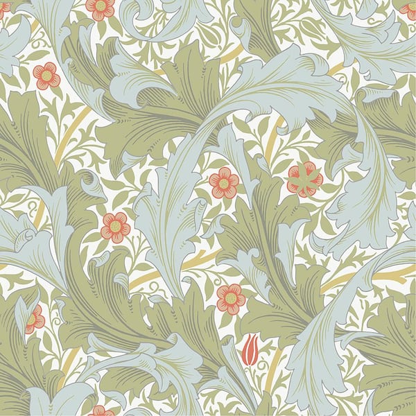 A-Street Prints Green Granville Leafy Vine Non-Pasted Non Woven Wallpaper Sample