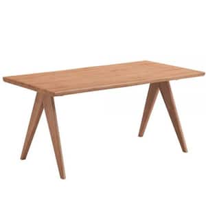 Velentina Natural Finish Wood 33 in. 4 Legs Dining Table Seats 4