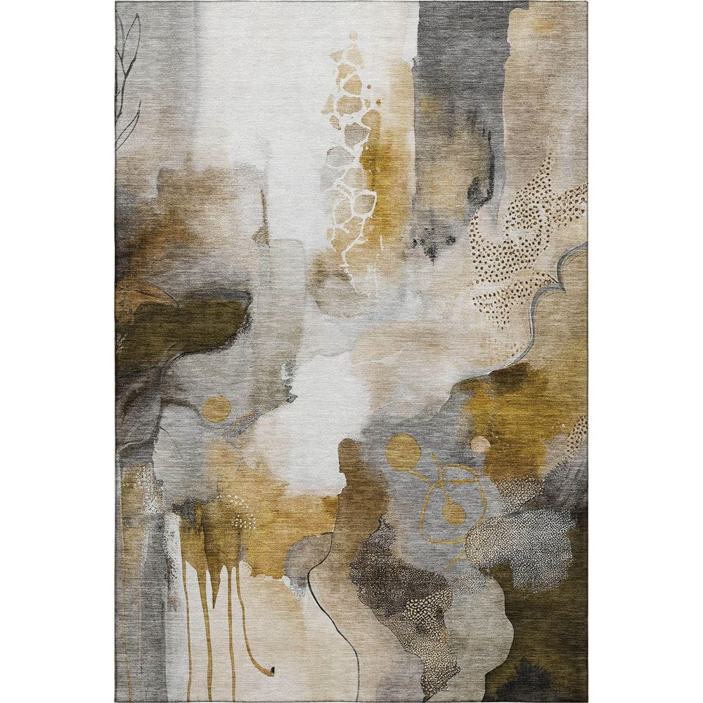 Mayfield Premium Machine Washable Abstract AMF2019 Mocha 9 ft. x 12 ft. Area Rug price history on PriceWatchPro