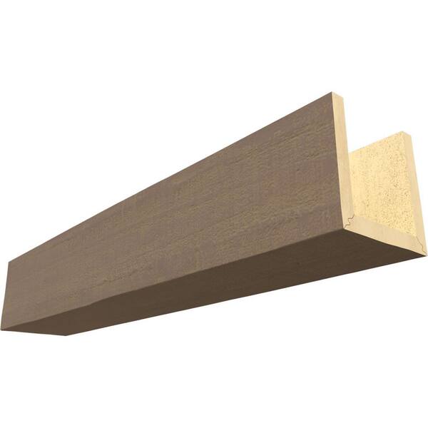 Ekena Millwork Endurathane 10 in. H x 12 in. W x 18 ft. L Rough Cedar Rustic Taupe Faux Wood Beam
