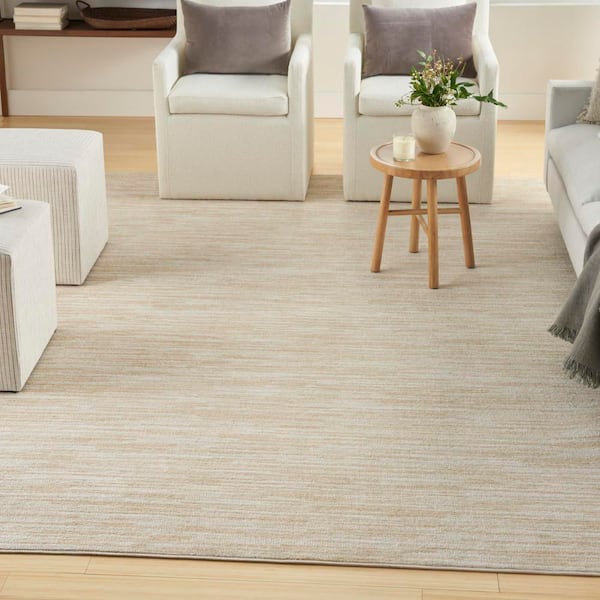 Essentials 8 ft. x 10 ft. Ivory Gold Abstract Contemporary Indoor/Outdoor Area Rug
