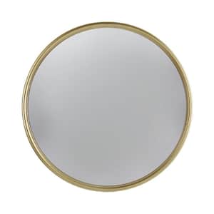 Anky 15 in. W x 15 in. H Metal and Wood Framed Gold Wall Mounted Decorative Mirror