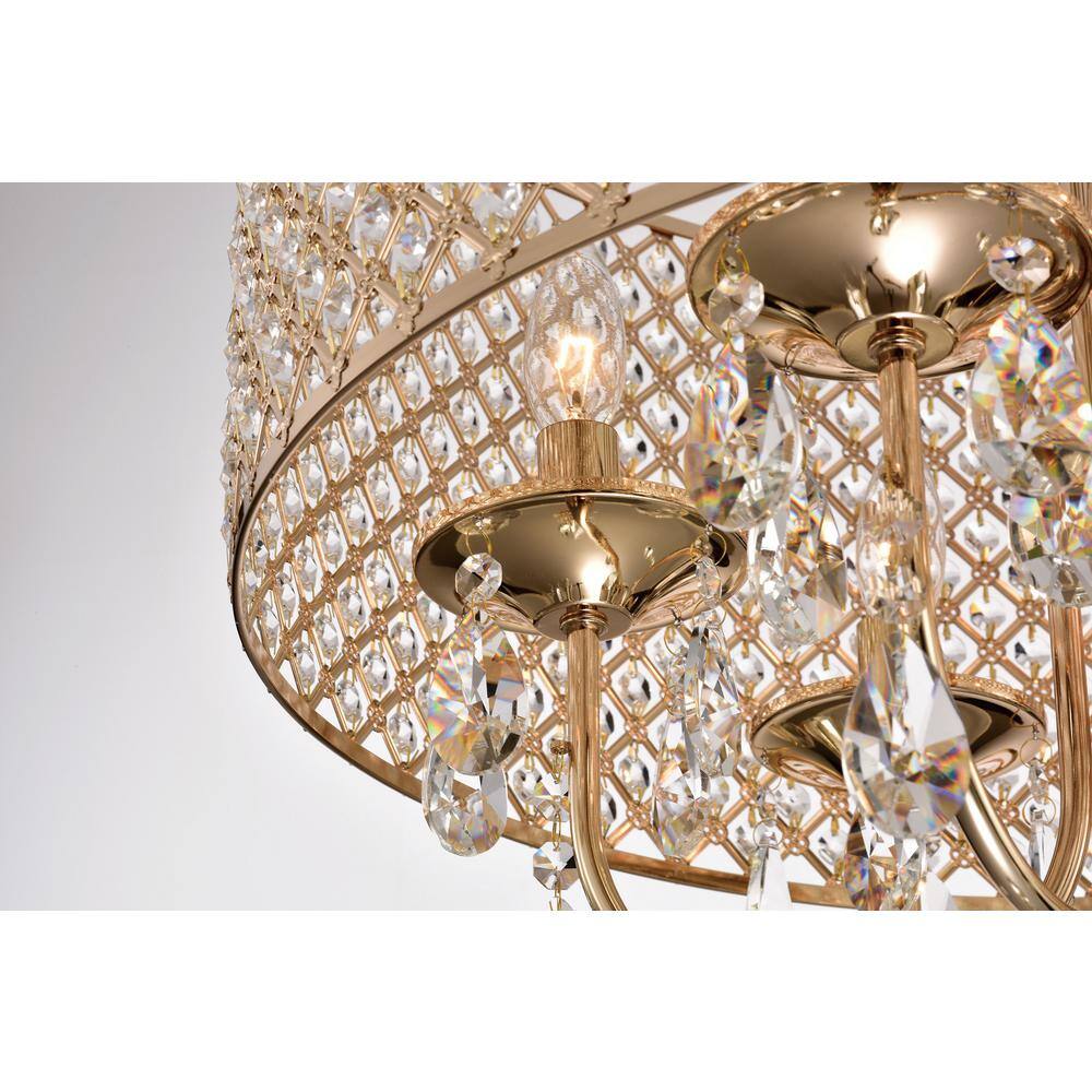 Chrome Crystal Candle 65" Chandelier with Drum Shade