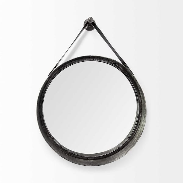 HomeRoots 28.93 in. W x 30.11 in. H Metal Black Decorative Mirror