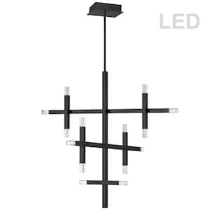 Francesca 14-Light Dimmable Integrated LED Matte Black Branch Shape Chandelier for Dining