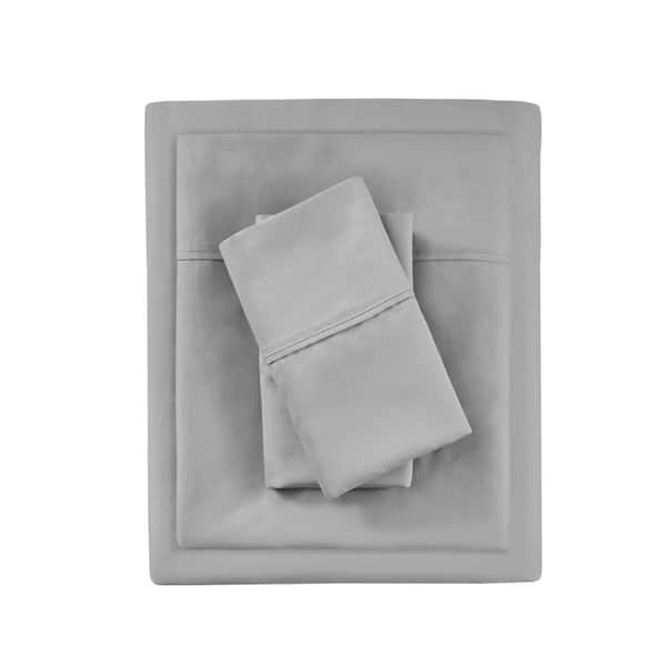 Beautyrest 1000 Thread Count Heiq 4-Piece Grey Cotton Blend Solid King Cooling Sheet Set