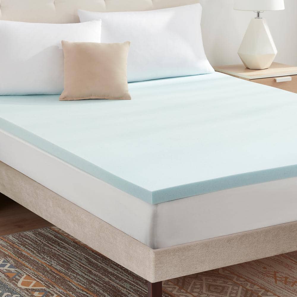 1.5 inch 5-Zone Memory Foam Bed Topper Aloe Infused Cooling Mattress Pad - Crown Comfort - Twin XL