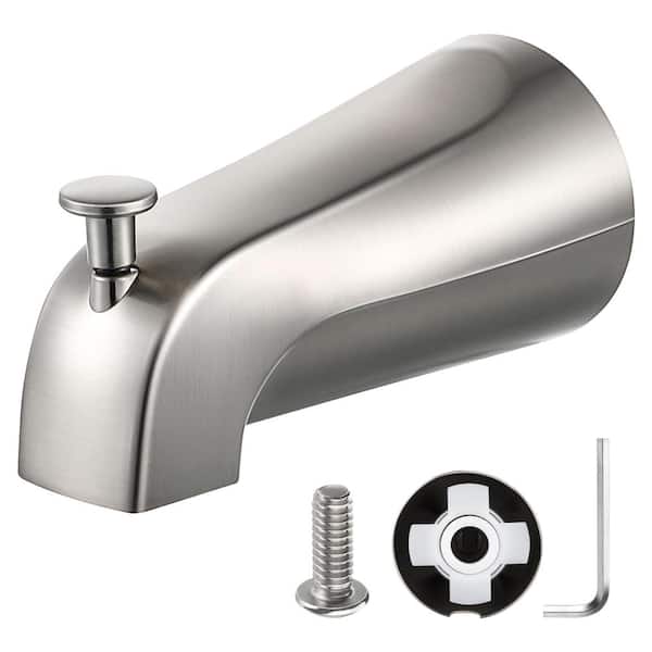 Slip-On Tub Spout with Diverter for 1/2 in Copper Tube, Brushed Nickel Metal Replacement