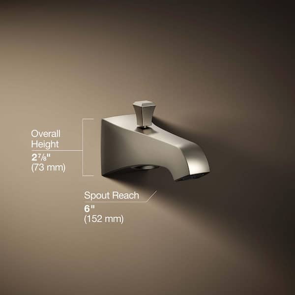 KOHLER Memoirs Diverter Bath Spout in Vibrant Brushed Nickel