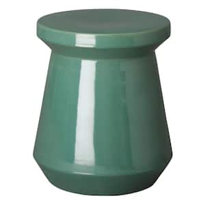 Vic 18 in. H Teal Round Ceramic Garden Stool