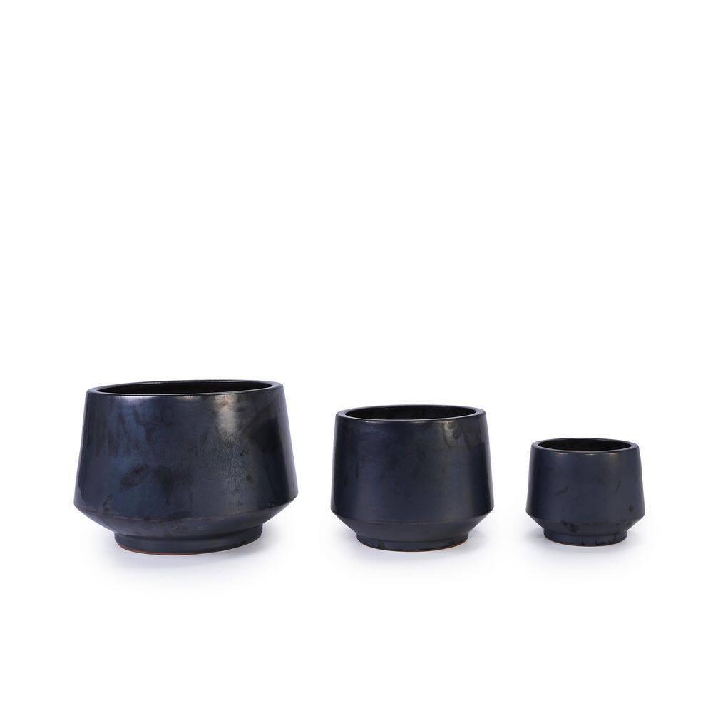 3 Pcs Handcraft Ceramic Flowerpot, Modern Planter for Patio, Garden or Windowsills, Antique Gray price history on PriceWatchPro