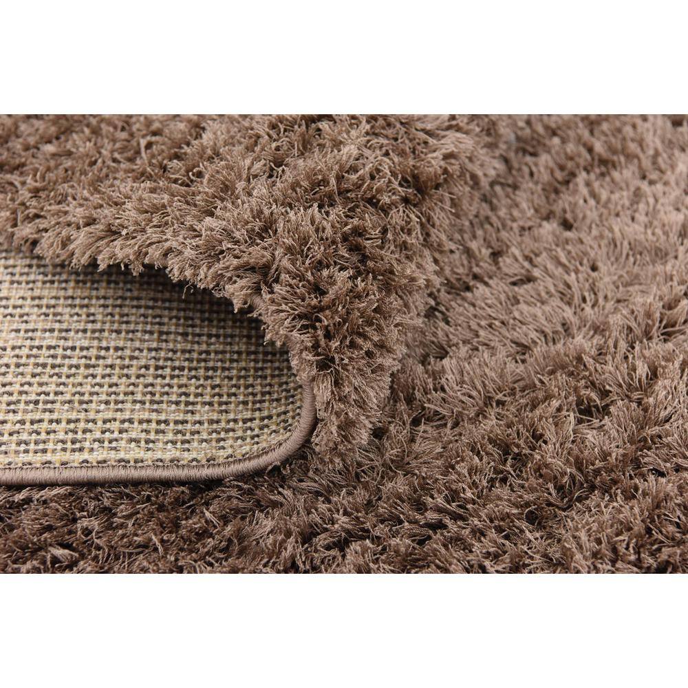 Brown Plush Shag Area Rug 9' x 12' Rectangle