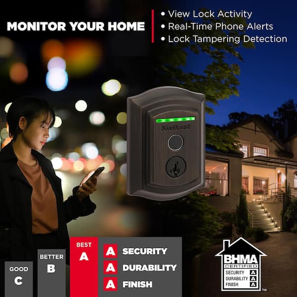 Halo Touch Venetian Bronze Traditional Fingerprint Wi-Fi Electronic Smart Lock Deadbolt Featuring SmartKey Security Halo Touch Venetian Bronze Traditional Fingerprint Wi-Fi Electronic Smart Lock Deadbolt Featuring SmartKey Security