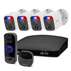 New Home Security Kit Enforcer 4-Channel, 4-Bullet 4K UHD 1TB DVR Camera System with Video Doorbell and Chime