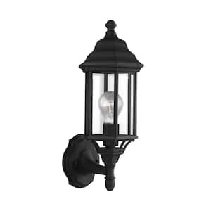 Sevier 1-Light Black Outdoor 16.25 in. Wall Lantern Sconce