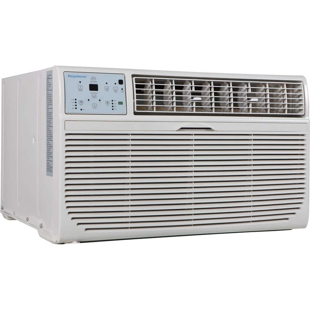 Keystone 10,000 BTU White Through-the-Wall Air Conditioner with Heater and Remote