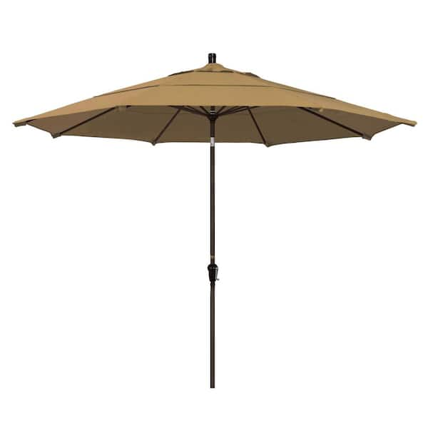 California Umbrella 11 ft. Bronze Aluminum Market Auto Tilt Patio ...