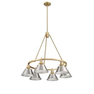 Orwell 6-Light Brushed Champagne Bronze and Pewter Chandelier