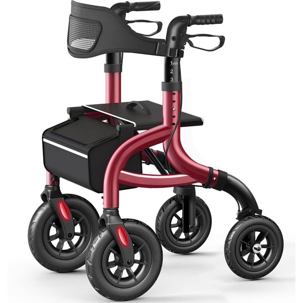 4-Wheel Walkers for Seniors, Rollator Walker with Seat and Backrest, Supports 350lb, Lightweight & Height Adjustable price history on PriceWatchPro