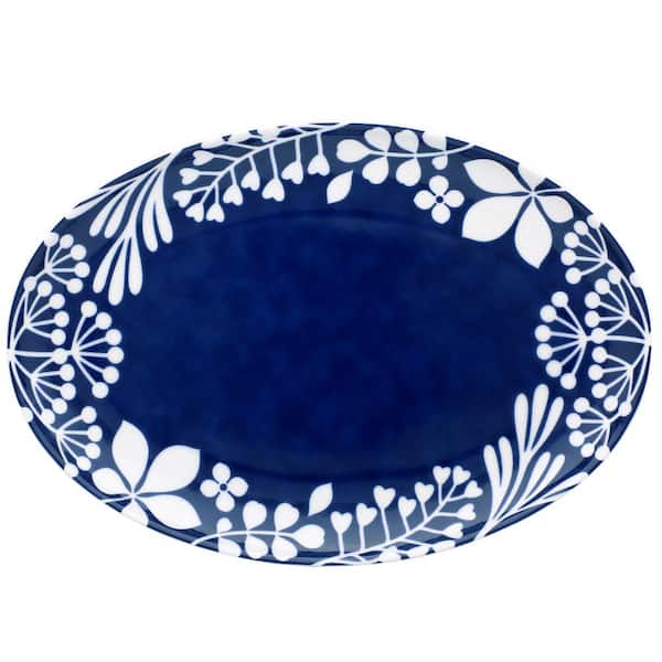Noritake Bluefjord 16 in. (Blue) Porcelain Oval Platter