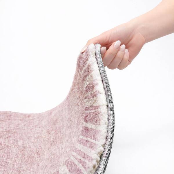 Dream Shag Premium Machine Washable Abstract ADS668 Blush 2 ft. x 7 ft. Runner Rug