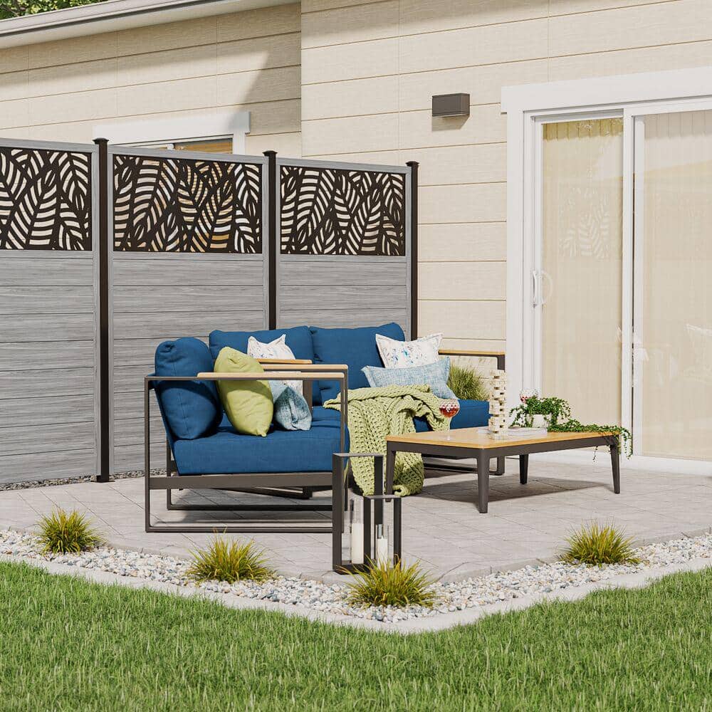 Matte Black Powder-Coated Steel Decorative Fence Post
