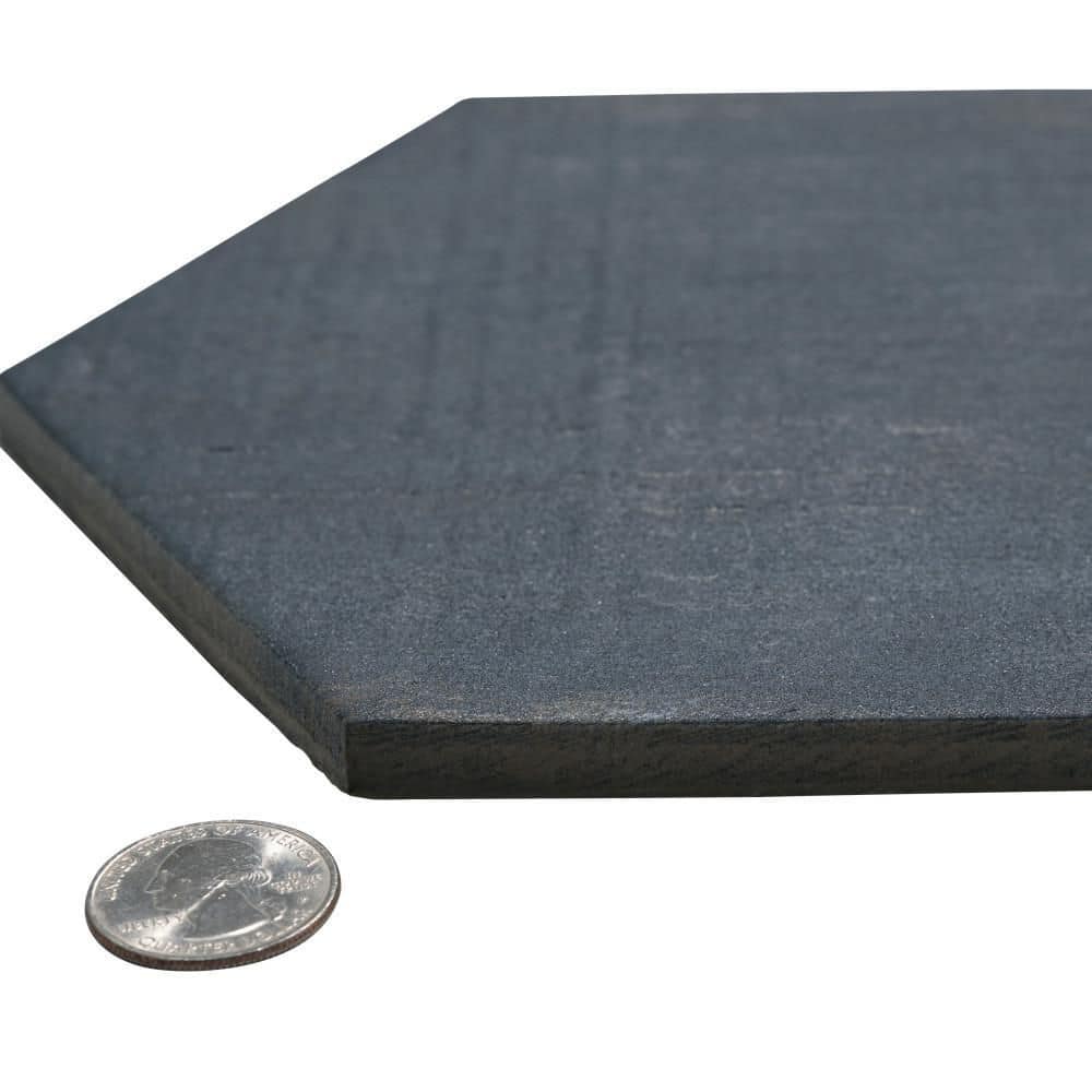Retro Blue Matte Hexagonal Porcelain Tile 7" x 8"