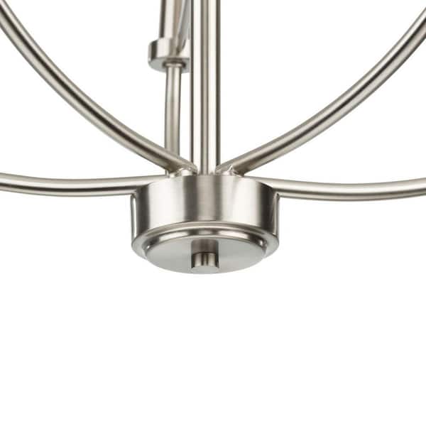 Progress Lighting Leyden 5-Light Brushed Nickel Farmhouse Chandelier Light