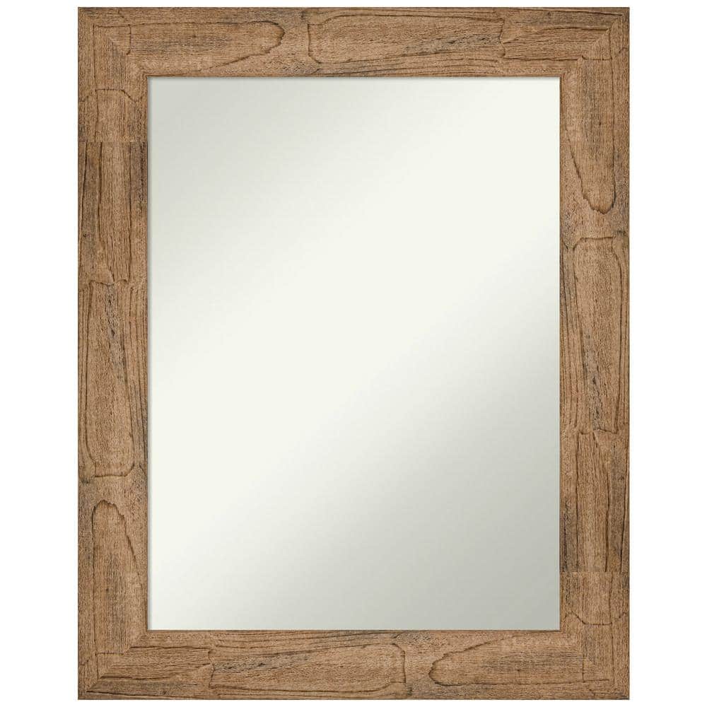 Owl Brown Distressed Wood Rectangular Wall Mirror for Nursery
