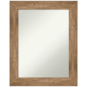 Owl Brown 23.5 in. H x 29.5 in. W Wood Framed Non-Beveled Wall Mirror in Brown