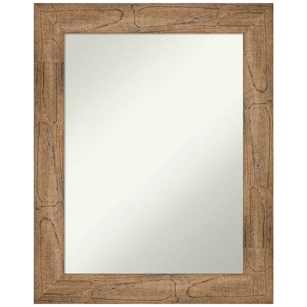 Amanti Art Owl Brown 23.5 in. H x 29.5 in. W Wood Framed Non-Beveled Wall Mirror in Brown