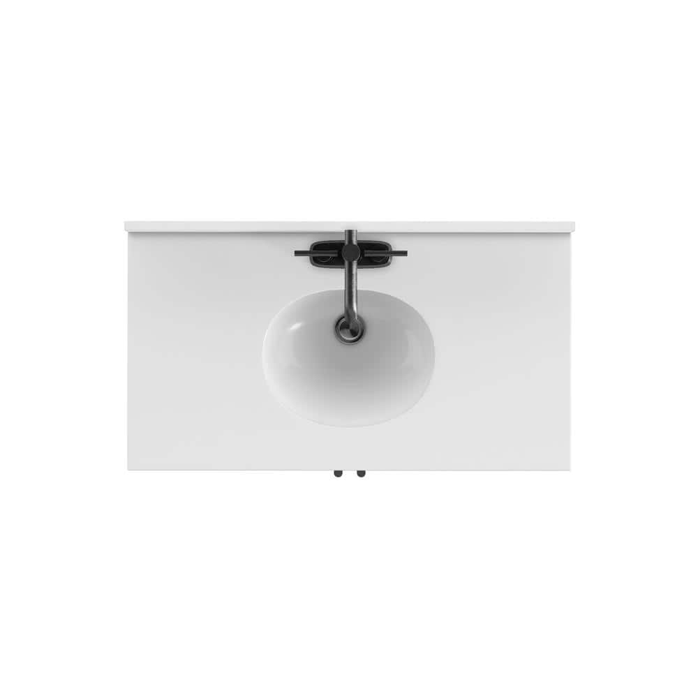 Canyon Lake Pine 36" Single Bathroom Vanity with White Stone Top