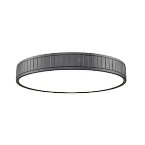 Madison 20.5 in. Matte Black Integrated LED Flush Mount with Frosted Acrylic Shade (1-Pack)