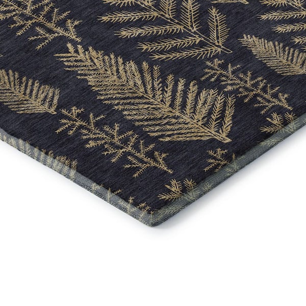 Mayfield Premium Machine Washable Abstract AMF1813 Black 2 ft. x 3 ft. Area Rug