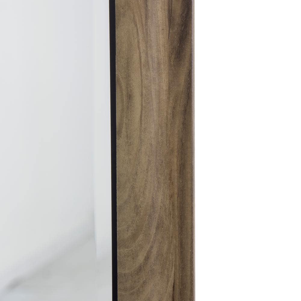 Rustic Gray Wash Wood Frame 31"x43" Wall Mirror with Black Trim