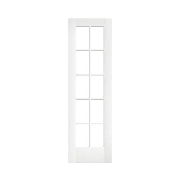 eightdoors 24 in. x 80 in. 10-Lite Clear Glass True Divided White ...