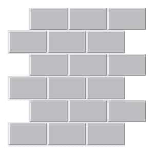Thicker Subway Gray 12 in. x 12 in. PVC Self-Adhesive Peel and Stick Tile (8.5 sq. ft./10-Pack)