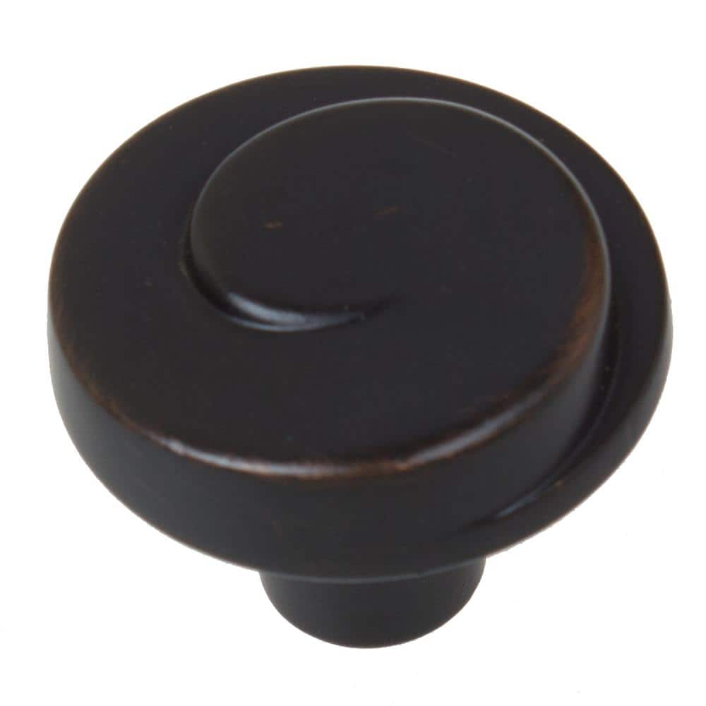 Oil Rubbed Bronze Round Cabinet Knob with Mounting Hardware