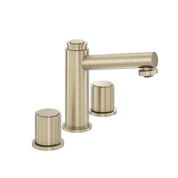 CASAINC 8 in. Widespread Double Handle Bathroom Faucet with Pop-Up Drain in Spot Resist Brushed Champagne Gold