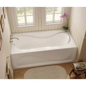 Cocoon 60 in. x 30 in. Acrylic Right Hand Drain Rectangular Apron Front Bathtub in Biscuit