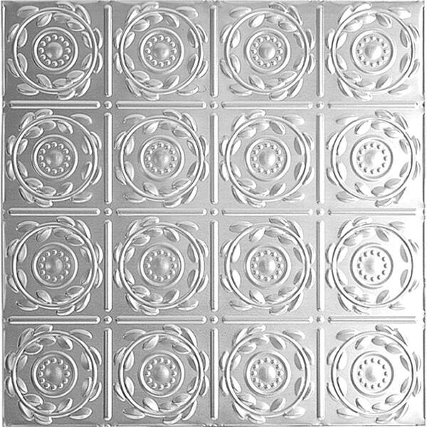 Shanko 2 ft. x 4 ft. Nail Up Tin Ceiling Tile in Clear Lacquer (24 sq. ft./case)