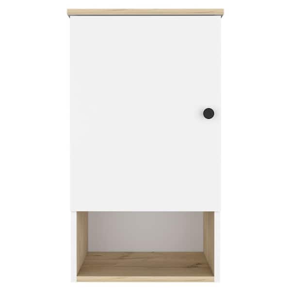 16.2 in. W x 28.5 in. H Rectangular White Engineered Wood Surface Mount Medicine Cabinet without Mirror